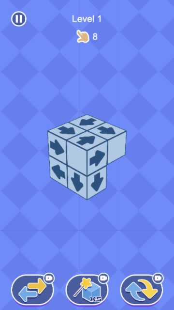 Arrow Eliminate level with eight blocks remaining