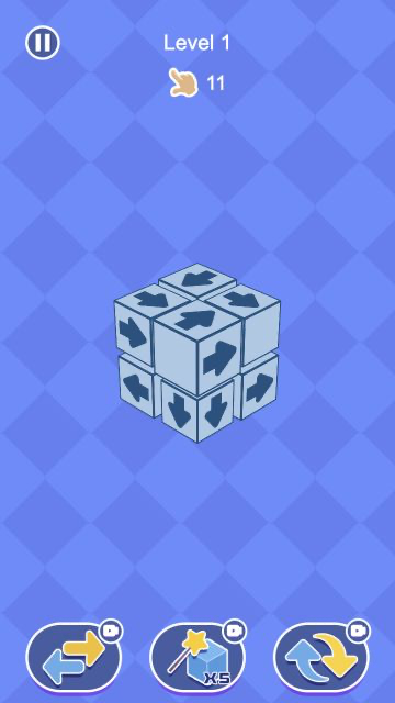Arrow Eliminate Level 1 showing eleven available removals