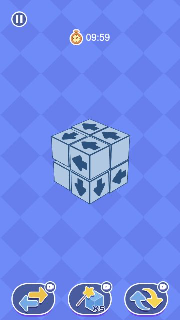 Arrow Eliminate Quick Challenge with a 3D cube and countdown