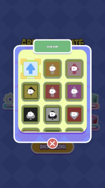 Arrow Eliminate skin shop with several directional block styles